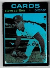 Steve Carlton 1971 TOPPS BASEBALL #55 Cyan OVERPRINT Error St Louis Cardinals