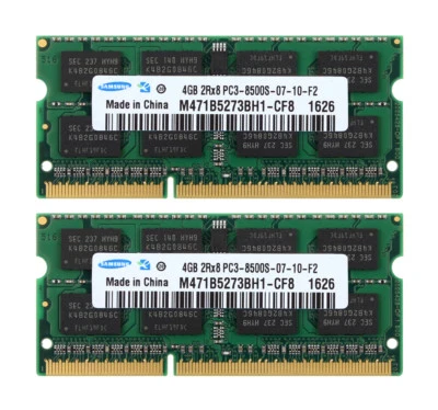 Samsung 8G 2x 4GB 2RX8 DDR3 1066 MHz PC3-8500S SODIMM Laptop RAM Speicher NONECC