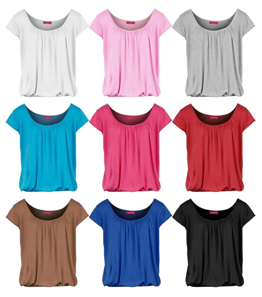 BNWT Women's Peasant Gypsy Top with Cap Sleeve & Elasticated bottom Sizes 8-20 - Image 1 of 1