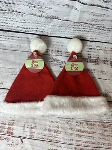 Christmas Santa Claus Hats Lot Of 2 Kids Sized Christmas Holidays Santa Claus - Picture 1 of 7