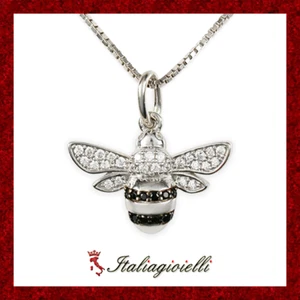 Collana Ape Regina Donna in Argento 925 rodiato Oro Bianco - Foto 1 di 4