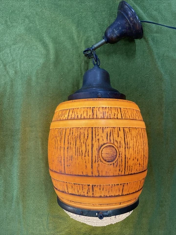 Antique Original Beer Barrel Hanging Lantern Large Size Light Fixture Cover