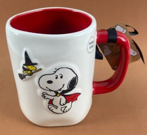 NEW Peanuts Snoopy Rae Dunn Halloween Dracula Woodstock Witch Lg. Mug 28 oz. NWT - Bild 1 von 6