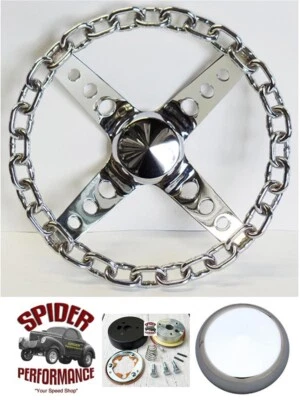 1974-1993 Volkswagen steering wheel 11" CHROME CHAIN - Image 1 of 4