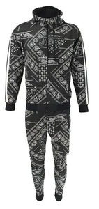 Tuta da uomo TiM stampa bandana top urbani hip hop set jogger outfit 2 pz - Foto 1 di 4