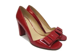 Zapatos Kate Spade Marie Rojo Charol Arco Punta Abierta Tacones Altos 8.5B Italia - Imagen 1 de 10