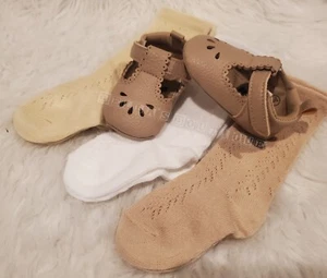 3 PAIR KNEE HIGH LUCKY BRAND INFANT GIRL w/ 1 PAIR ABBY-MAR CRIB SHOES 6-9M SZ 3 - Picture 1 of 6