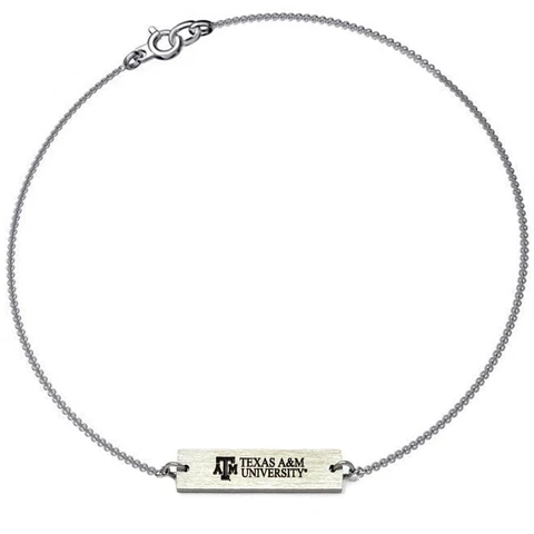 Women's Texas A&M Aggies Bracelet Silver Bar Bracelet Cover