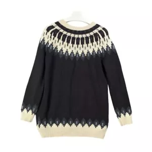 URBAN OUT. BDG Vintage Hilda Ltd Sweater Mens SZ S Wood Fair Isle Nordic Black - Picture 1 of 7