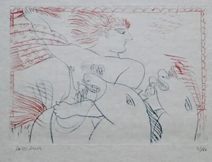 Alekos/Alecos Fassianos (Greece), Radierung 1985, signiert, la bataille, 43/50 - Bild 1 von 3