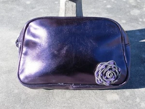 NEW - Lancome cosmetic/makeup bag - Purple - front zipper teeth flower - Picture 1 of 6