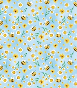 BOLT END 32 INCHES Benartex Sunshine Days Daisies and Honey Bees Cotton Fabric - Picture 1 of 3