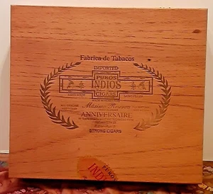 De colección ~ PUROS INDIOS "Corona" Caja de cigarros de madera vacía coleccionista-aficionado-artesanía - Imagen 1 de 5