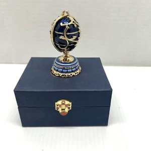 Sorelle Trinket Box Hinged Enameled Rhinestones Globe Original Lined Box - Picture 1 of 8