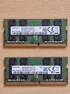 Samsung 32GB (2X16) DDR4 2666MHz PC4-21300 SODIMM 2Rx8 CL19 M471A2K43CB1-CTD - Picture 1 of 3