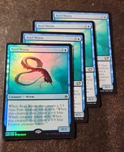 4x Reef Worm (1 is FOIL) rare creature cards - Masters 25- NM/VG - Picture 1 of 1