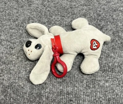 Pound Puppies Mini Gray Puppy 6" Plush Hasbro Backpack Clip - Image 1 of 4