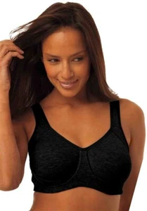NWT Comfort Choice 44C Cotton Sports Bra 27-1203-2 Black 120333 - Picture 1 of 3