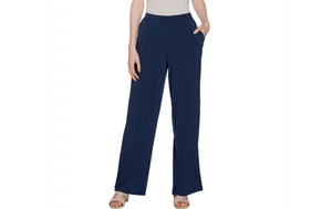 Camiseta deportiva H by Halston Petite Jet set pierna ancha azul marino PM A288625 QVC J - Imagen 1 de 3