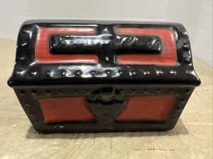 Vintage UNIKAT Keramik Sparschwein SCHATZTRUHE KLEE USA SELTEN Keramik - Bild 1 von 12