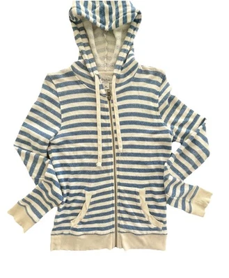 Sudadera con capucha Lucky Brand para hombre mediana azul Baja suéter con capucha tejido a rayas Foto 1 de 4