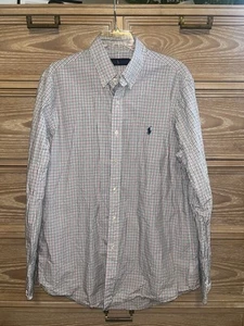 Ralph Lauren Men’s Button Up Shirt Long Sleeve Classic Fit Plaid Size Large EUC - Picture 1 of 3