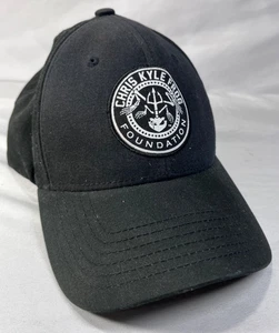 RARE Chris Kyle Frog Foundation Black Fitted Hat Cap CKFF Flag - Picture 1 of 10