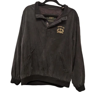VTG Bobby Jones Collection Water Resistant Silk Jacket Black Ryder Cup Henley - Picture 1 of 10