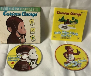 TWO~Curious George Educational Learning Games (PC CD-ROM &Mac) - Picture 1 of 5