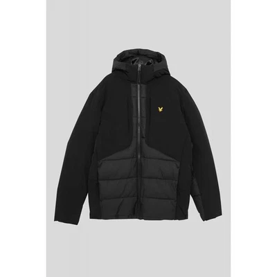 Lyle & Scott | Chaqueta con capucha acolchada híbrida con panel acolchado JK2380SP - Negra Foto 1 de 4