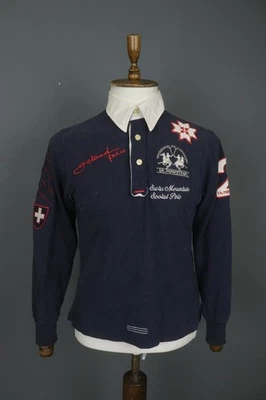 Polo La Martina Azul Marino Bordado Logo Cuello Manga Larga Popover Talla M Foto 1 de 4