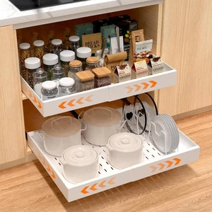 Teleskopschublade Ausziehbare Schublade Schrank Organizer Küchenschublade Neu - Bild 1 von 11