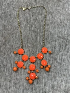 Collar Vintage J.Crew Naranja Tono Oro Declaración y2k Cuelga Facetado Texturizado - Imagen 1 de 7
