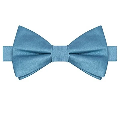  Pajarita de satén ajustable para hombre preatada azul polvoriento Foto 1 de 4