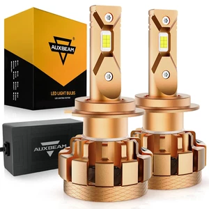 AUXBEAM H7 LED Headlight Super Bright Bulbs Kit White 5000LM High/Low Beam 6000K - Picture 1 of 12