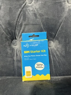 H20 Wireless SIM Starter Kit 3 In 1 SIM STANDARD MICRO NANO - Image 1 of 2