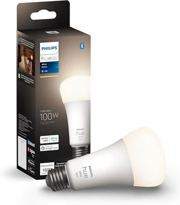 Philips Hue Smart 100W A21 LED Bulb - Soft Warm White Light - 1 Pack - Image 1 of 4