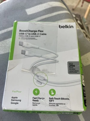 Belkin Boost Charge Flex USB-C to USB-C Fast Charging Cable 10ft White (90237) - Image 1 of 2