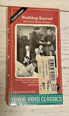Nothing Sacred VHS Movie Video 1986 Carole Lombard Frederic March Sealed - Image 1 of 4