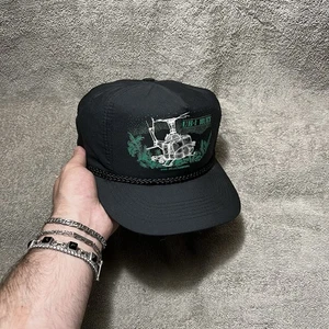Vintage Blackbird SnapBack Hat Black UH1 Huey Helicopter Snapback Hat Cap F16 B2 - Bild 1 von 10