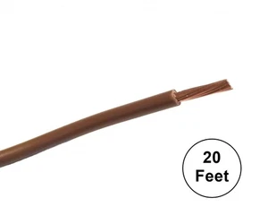 A14-01-20 20FT 14AWG BROWN Stranded Automotive Hook Up 50V Wire ~ 80C J1128 - Picture 1 of 1