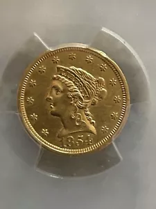 1854 2.50 gold quarter Eagle PCGS AU Detail - Picture 1 of 3