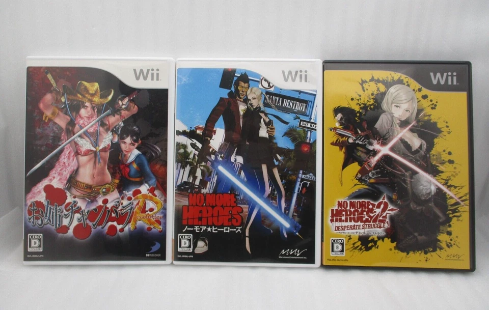 Nintendo Wii NO MORE HEROES 1, 2 & Onechanbara Revolution 3Games Japan import - Image 1 of 4