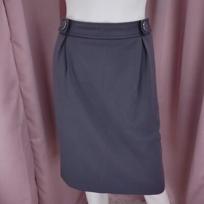 Grace Elements Women's Gray Pleated Knee Length Pencil Skirt W/ Pockets 12 NWT - Image 1 of 4
