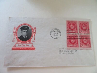 John Philip Sousa (Composer) 2c Stamp 1940 Fdc Sc#880 On Ioor Cachet Cover #2 - Image 1 of 2