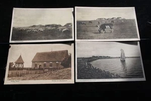 AK Hallig Oland 4 Karten Schafe Kirche Damm 1931 - Bild 1 von 3