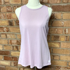 Running Bare Women's (Size M) Active Mesh Round Neck Keyhole Tank Top Logo, Pink - Picture 1 of 4