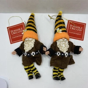 2 Vaisselle Rêves Possibles 6011334 Chapeau Abeille Gnomes Automne Halloween Ornements �� - Photo 1/5