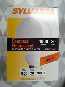 Sylvania CF20EL/G40/830/MED/6 20W CFL Globe **Free Shipping** - Picture 1 of 3