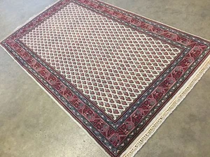 3'.0" X 4'.11" Beige Rose Mir Oriental Area Rug Hand Knotted Wool - Picture 1 of 12